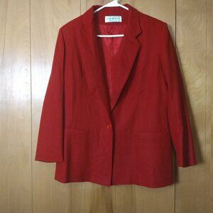 Dumas 100% Pure Wool Blazer Vintage Classic Made In USA Size 8 Red Holiday